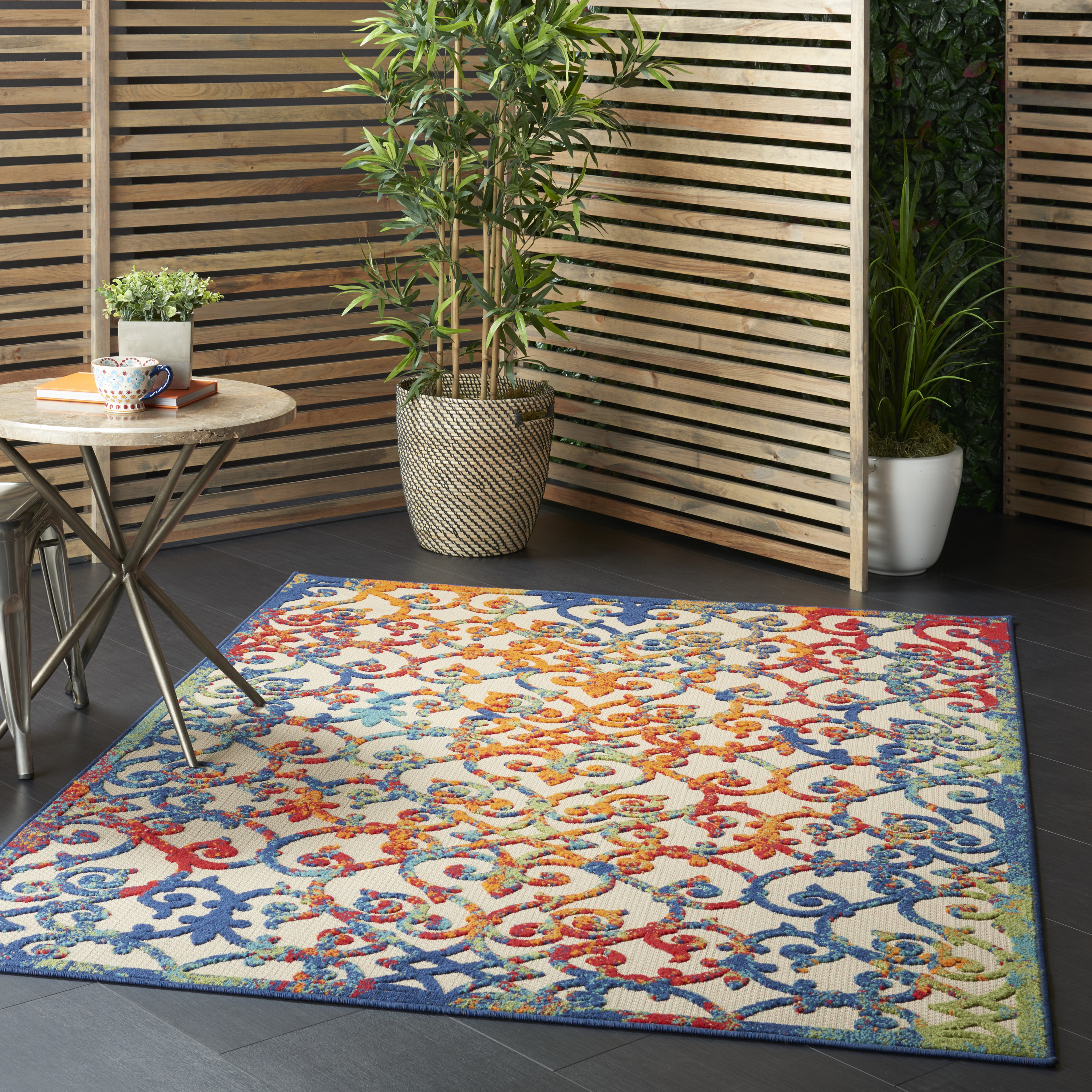 Nourison Aloha 5'3" x 7'5" Multicolor Contemporary Rug