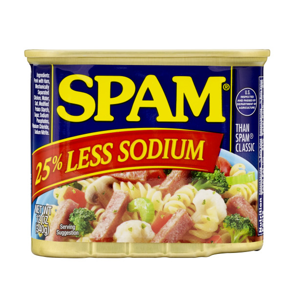 SPAM(r) Less Salt, 12/12oz. . C1CB - Front Center Inner Pack (Hi Res)