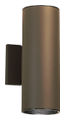 Wall Mount Cylinder Fixture Incandescent 120V 65W 2-Light (Up/Down Feature) Architectural Bronze