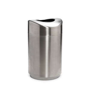 Rubbermaid Commercial, Eclipse, 30 gal, Metal, Silver, Round, Receptacle