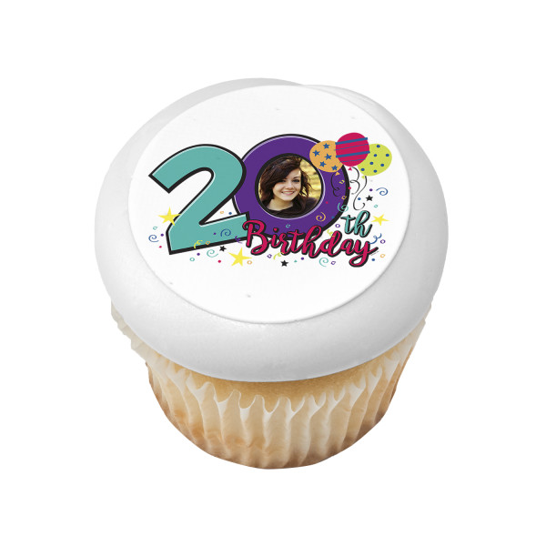 Happy 20th Birthday PhotoCake® Edible Image® Frame