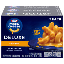 Kraft Deluxe Original Mac & Cheese Macaroni and Cheese Dinner, 3 ct Pack, 14 oz Boxes