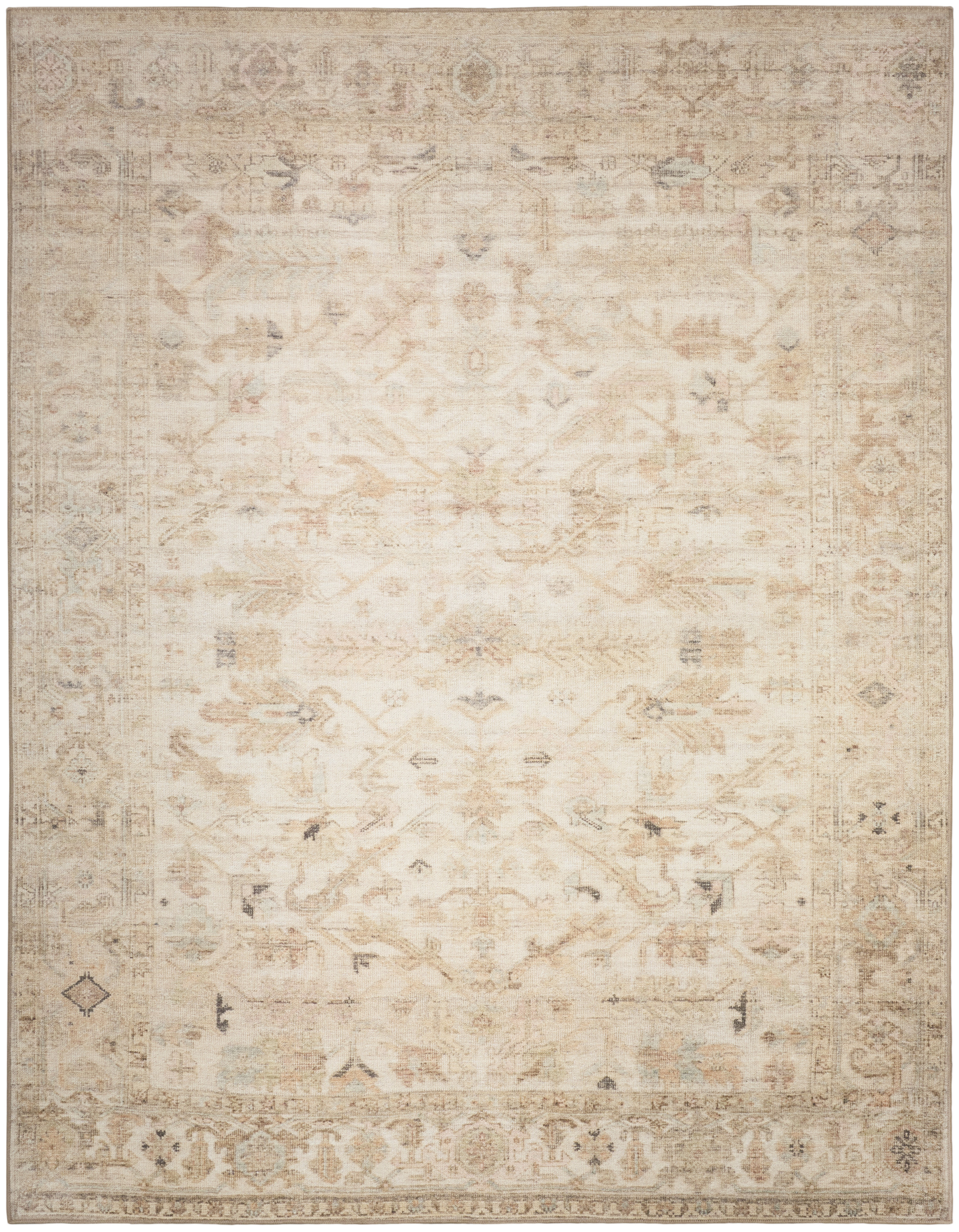 Nourison Vintage Washables 9'10" x 13'2" Beige Vintage Indoor Rug
