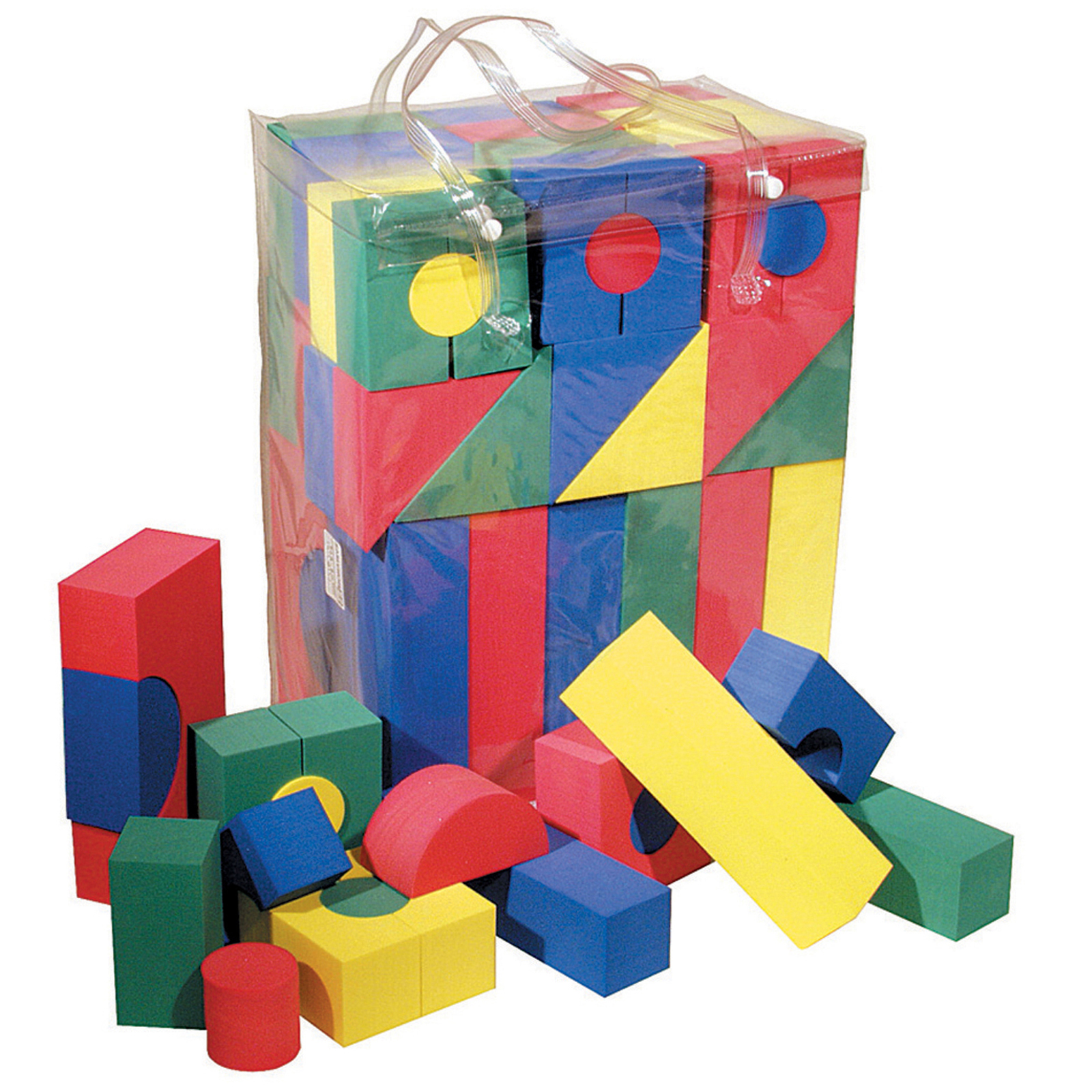WonderFoam Activity Blocks, Assorted Primary Colors, Assorted Sizes, 68 Pieces image number null