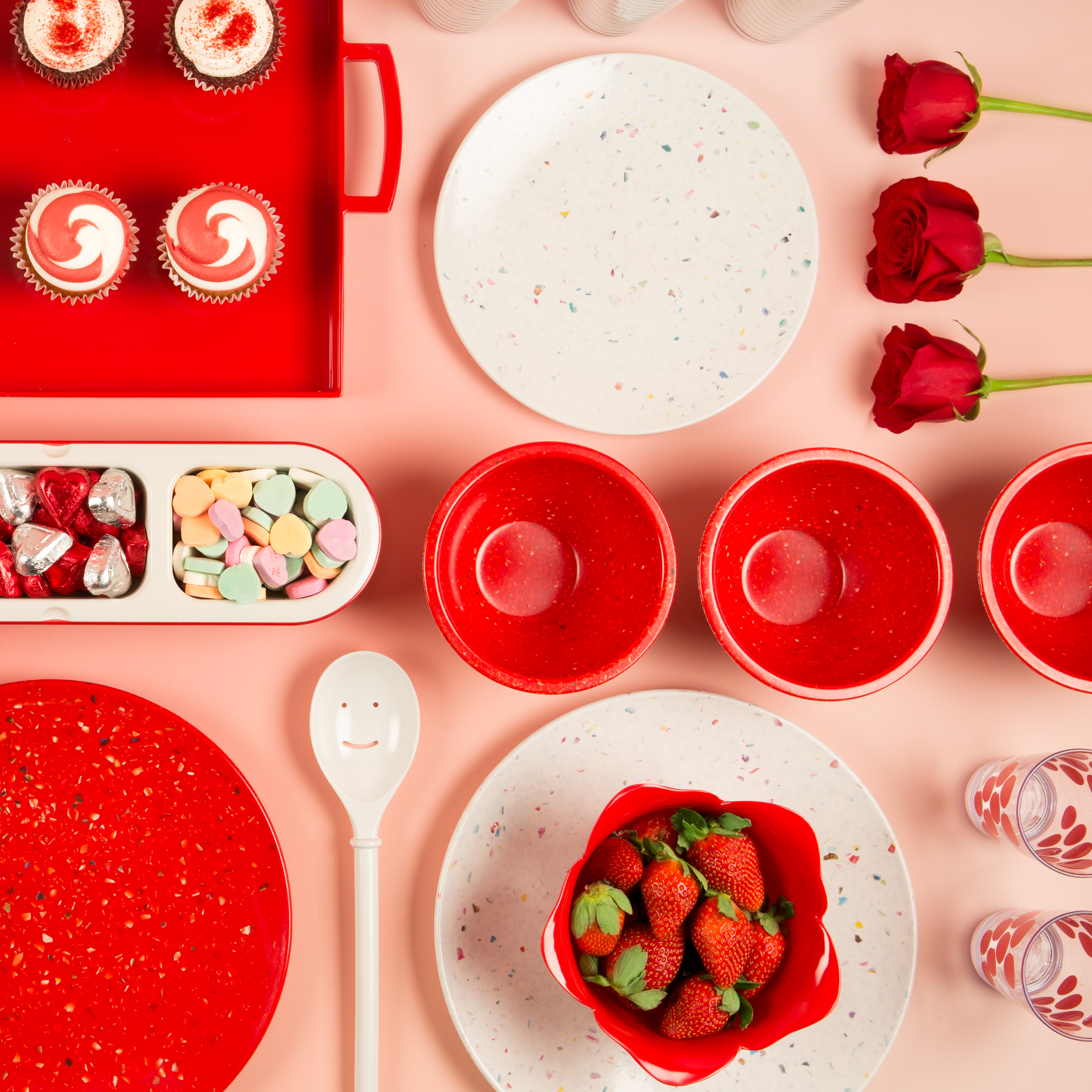 Confetti Salad Plate, Red slideshow image 12 Confetti Salad Plate, Red slideshow image 12
