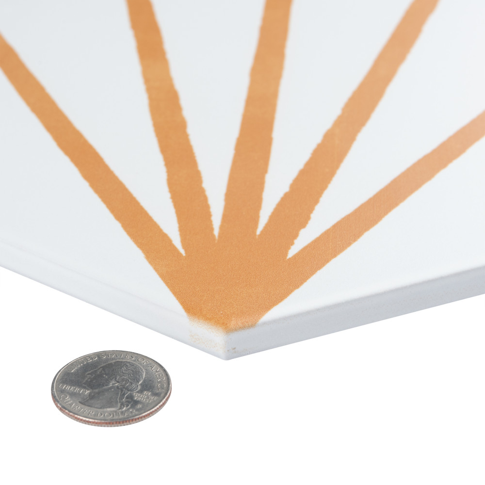 Horizon Dawn Hex Mostaza 7-3/4 in. x 9 in. Porcelain Floor and Wall Tile