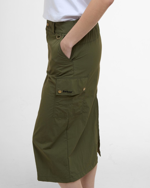 Penshaw Cargo Midi Skirt Fern