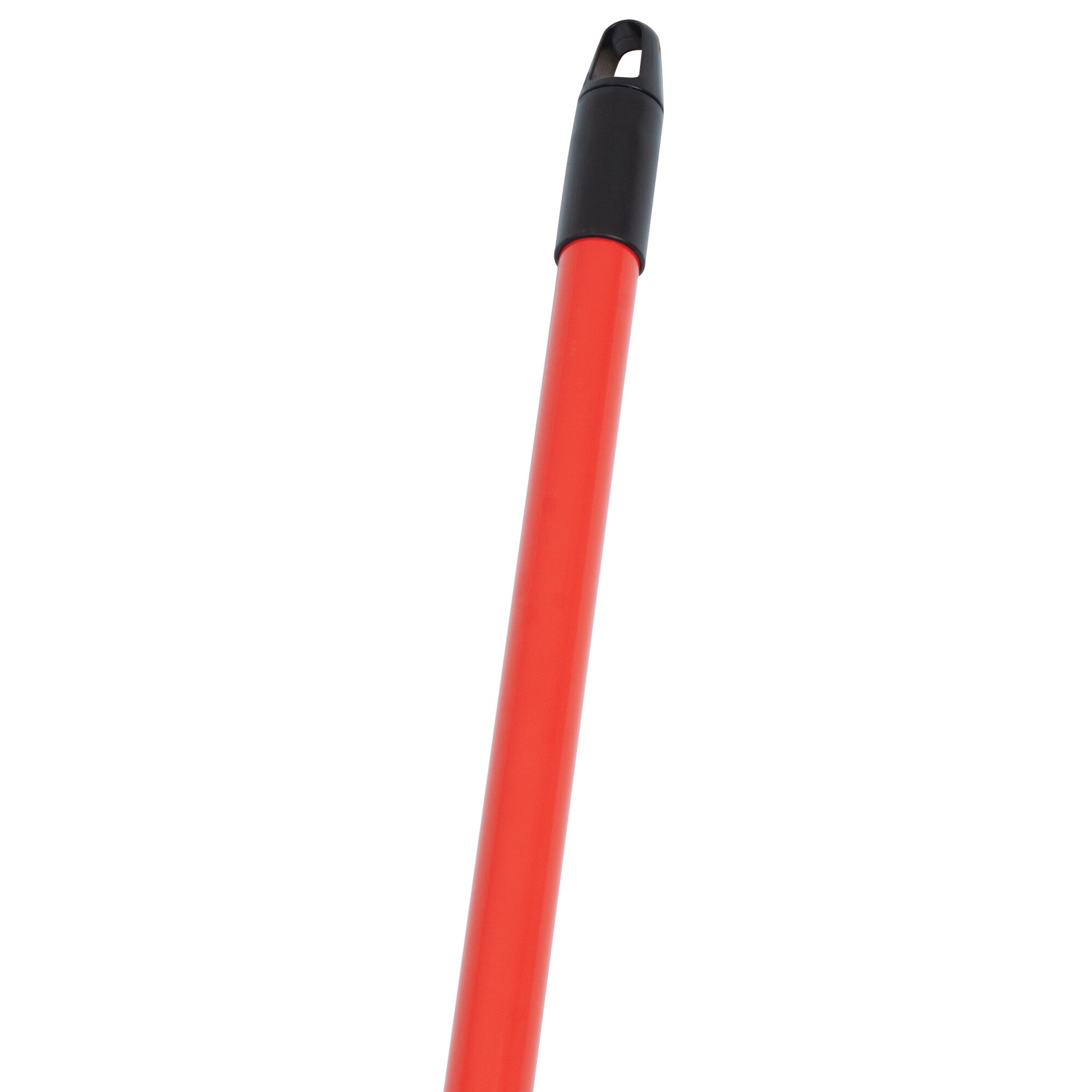 Comfortable grip feature of a 24 inch push broom with built in squeegee.