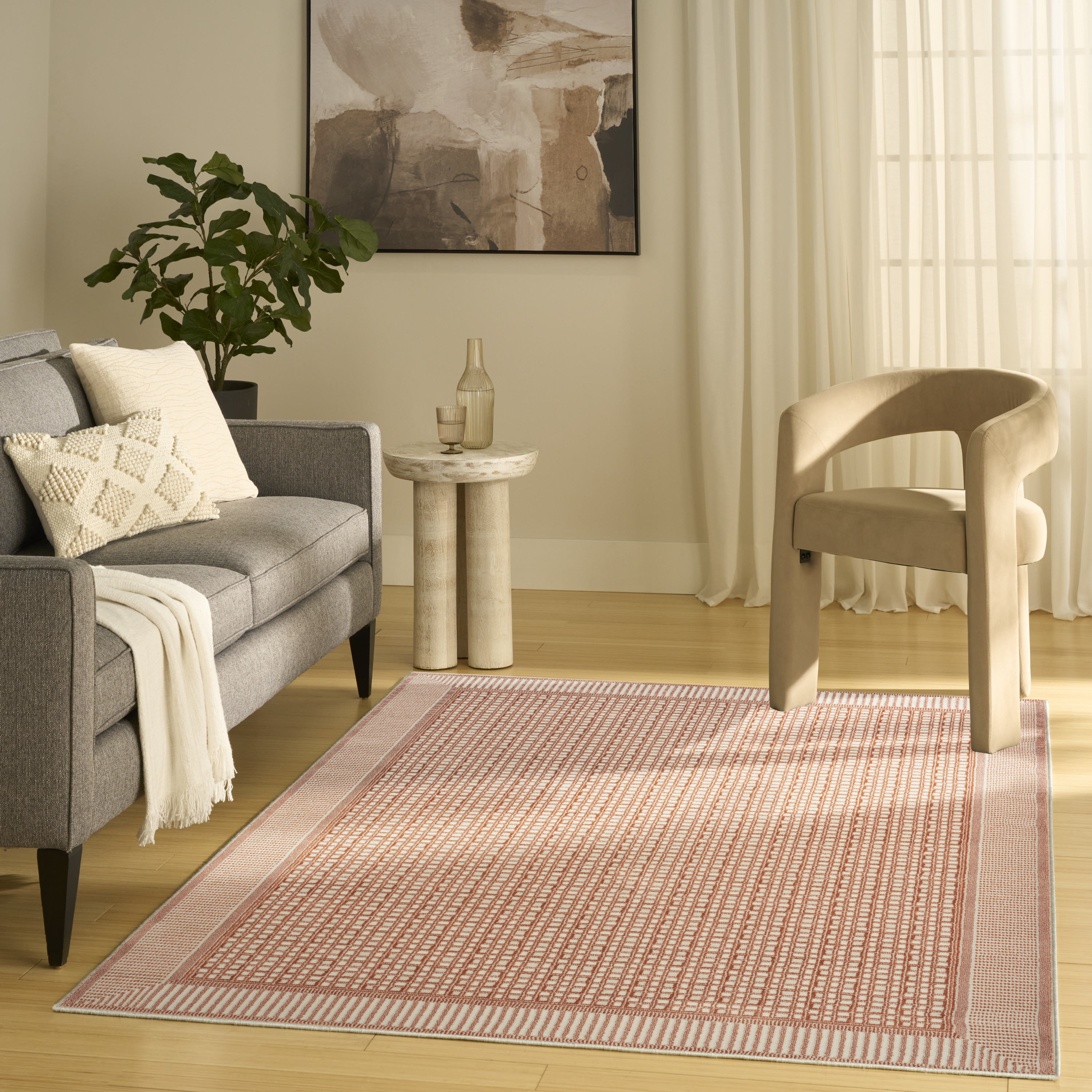 Nourison Nordic 5' x 7' Brick Ivory Modern Indoor Rug