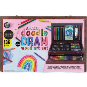 Doodle & Draw 136-Piece Multimedia Wood Art Set