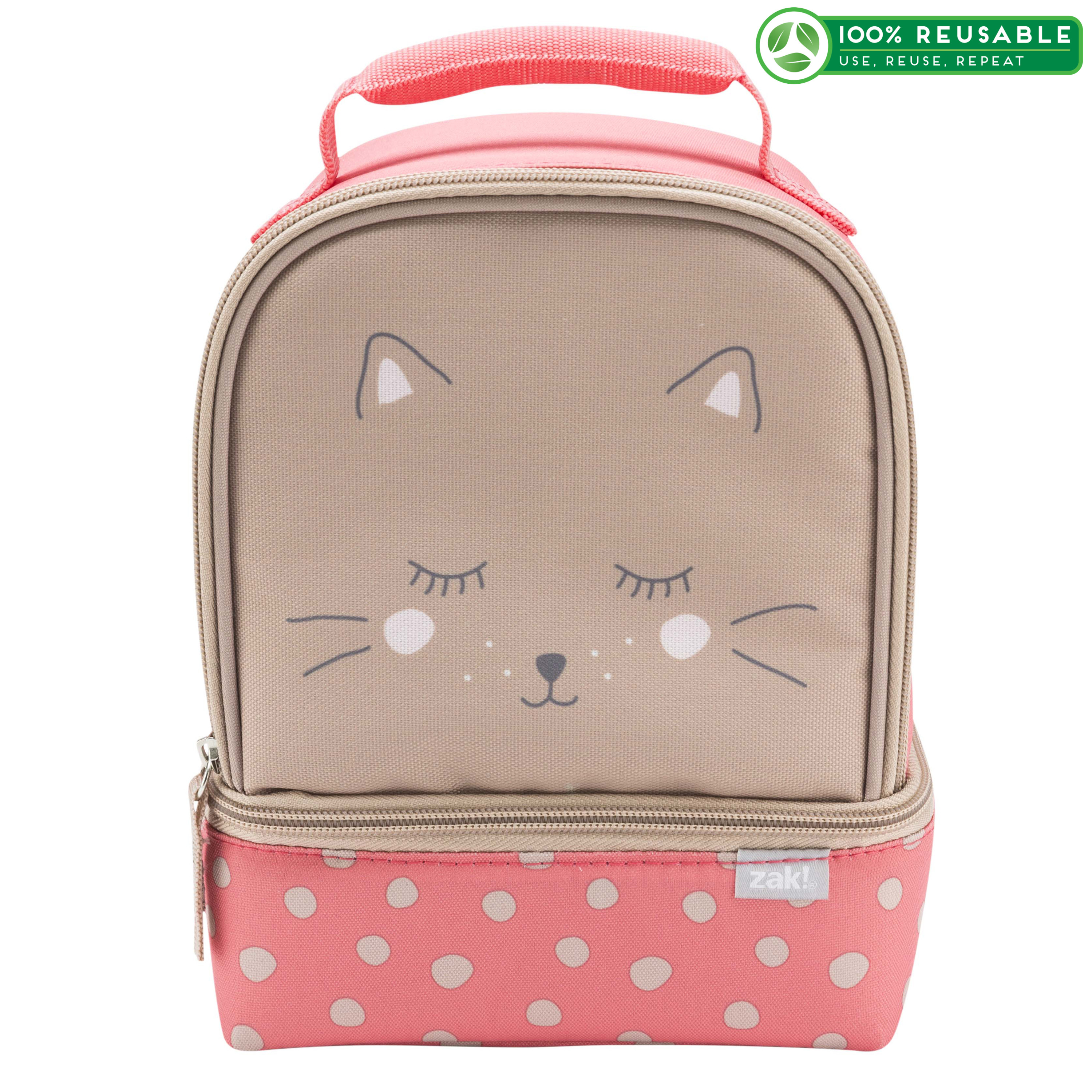 Soft Lines 2-compartment Reusable Insulated Lunch Bag, Kitties slideshow image 1 Soft Lines 2-compartment Reusable Insulated Lunch Bag, Kitties slideshow image 1