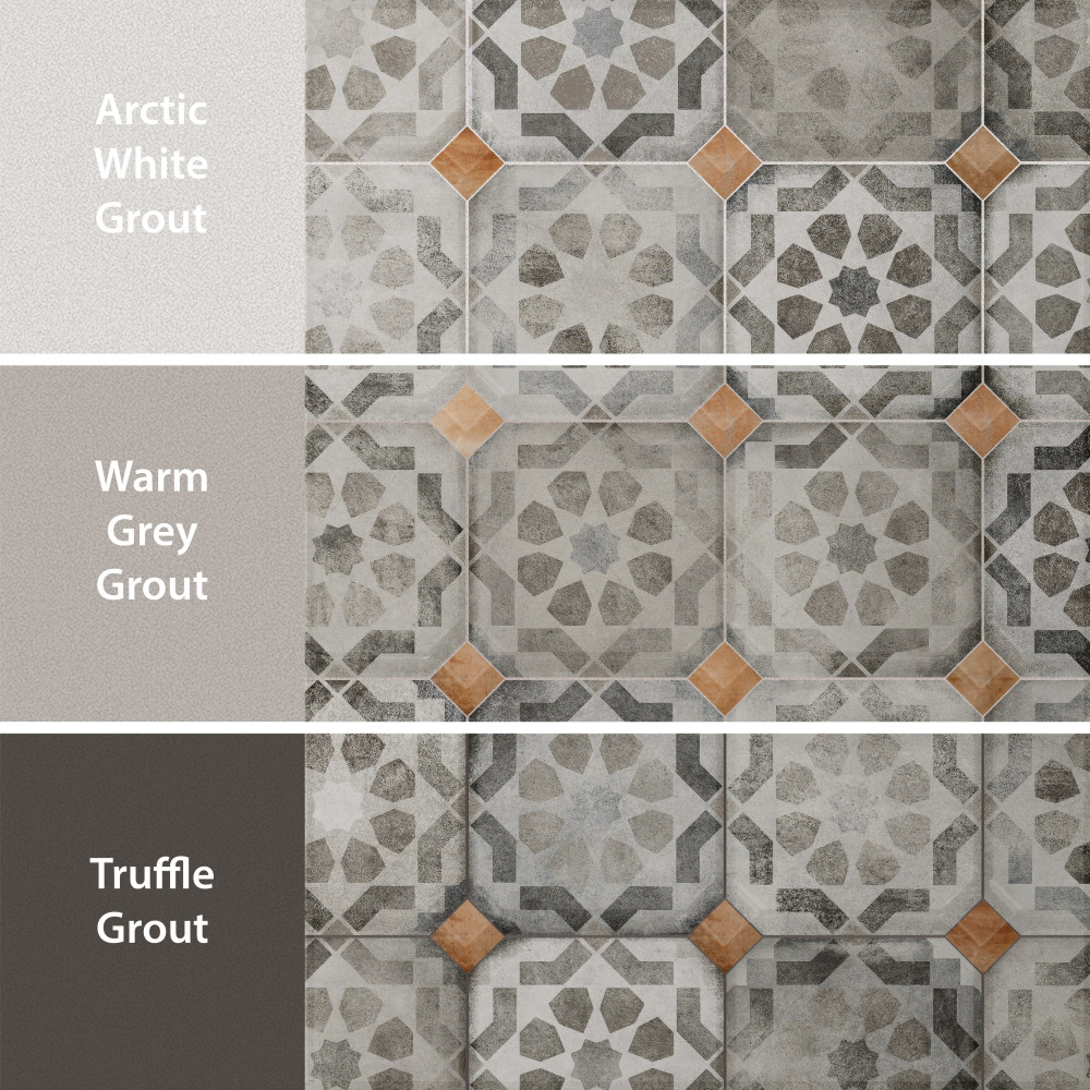 Laverton Octagon Deco Sombra with Taco Natural 7-7/8 in. x 7-7/8 in. Porcelain Floor and Wall Tile