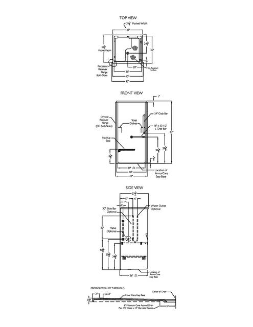 Technical Drawing — Cd Shower Tech Draw Xss 3682bf Rrf