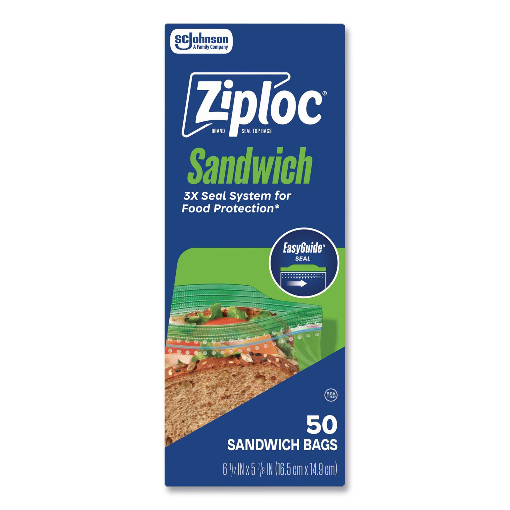 Reclosable Bag Ziploc® 5-7/8 X 6-1/2 Inch Plastic Clear Zipper Closure