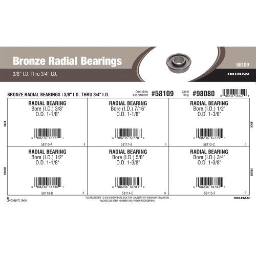 Bronze Radial Bearings Assortment (3/8