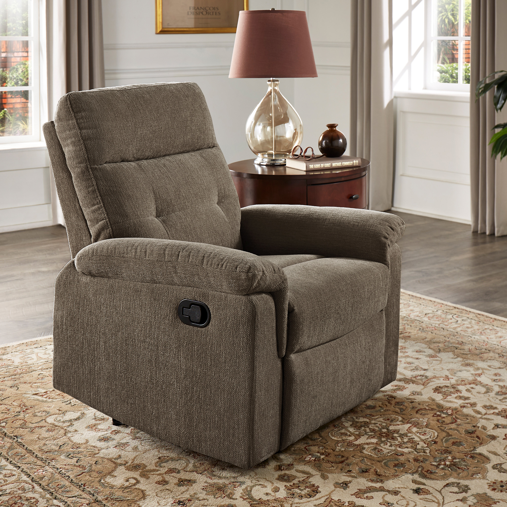 Chenille Fabric Manual Recliner