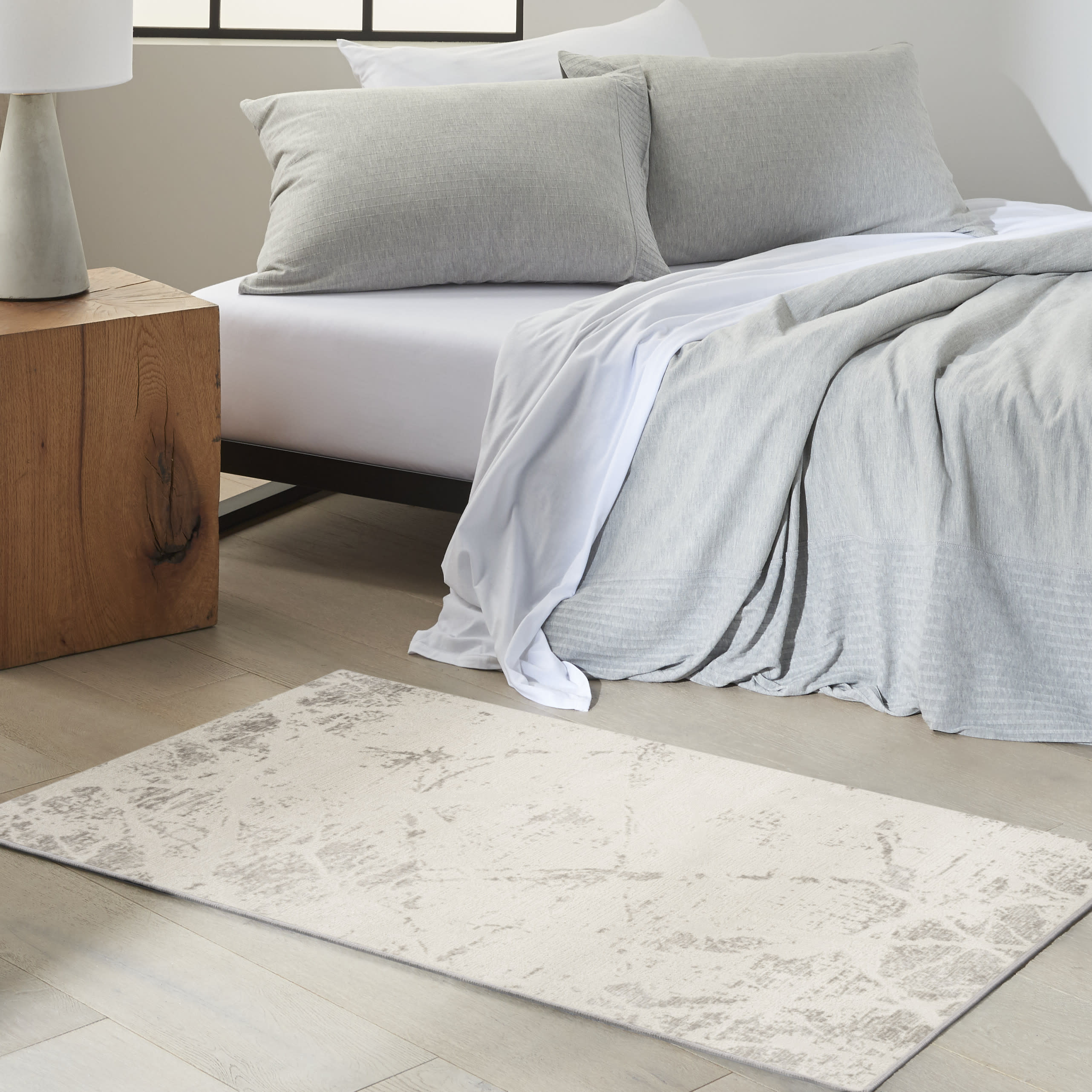Calvin Klein CK029 Captivating 3'2" x 5' Cream Grey Modern Indoor Rug