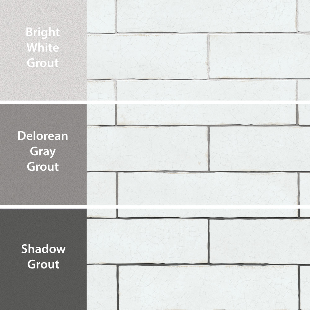 Crackle White 2-7/8 in. x 11-7/8 in. Ceramic Wall Tile