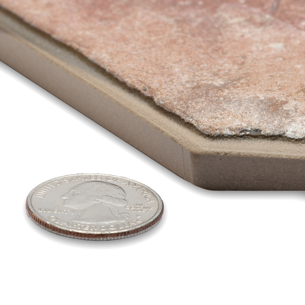 Picket Arenta Clay with White Square 14-5/8 in. x 22-1/2 in. Porcelain Floor and Wall Tile