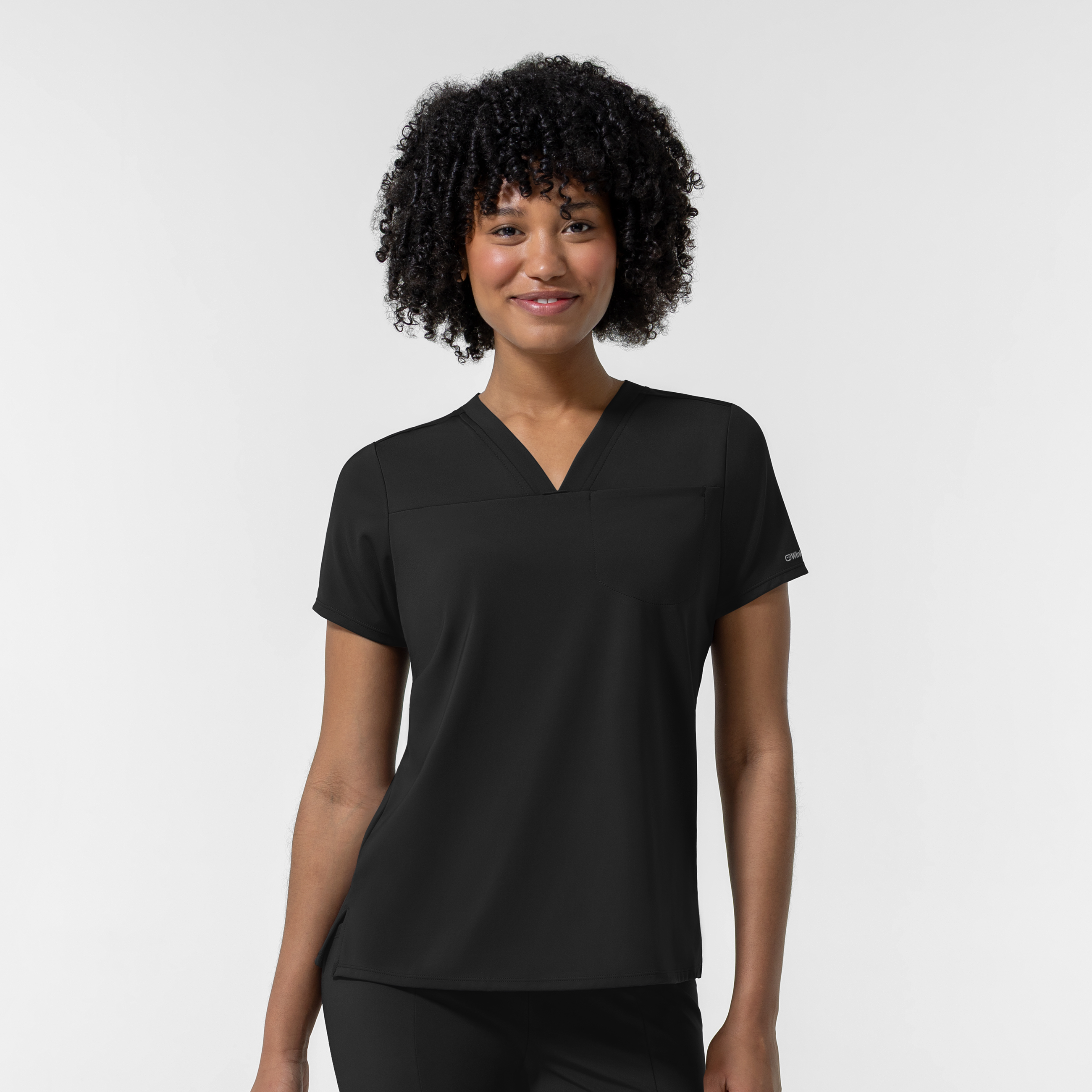 Boundless Knits Women‘s V-Neck Tuck-In Scrub Top-Wonder Wink