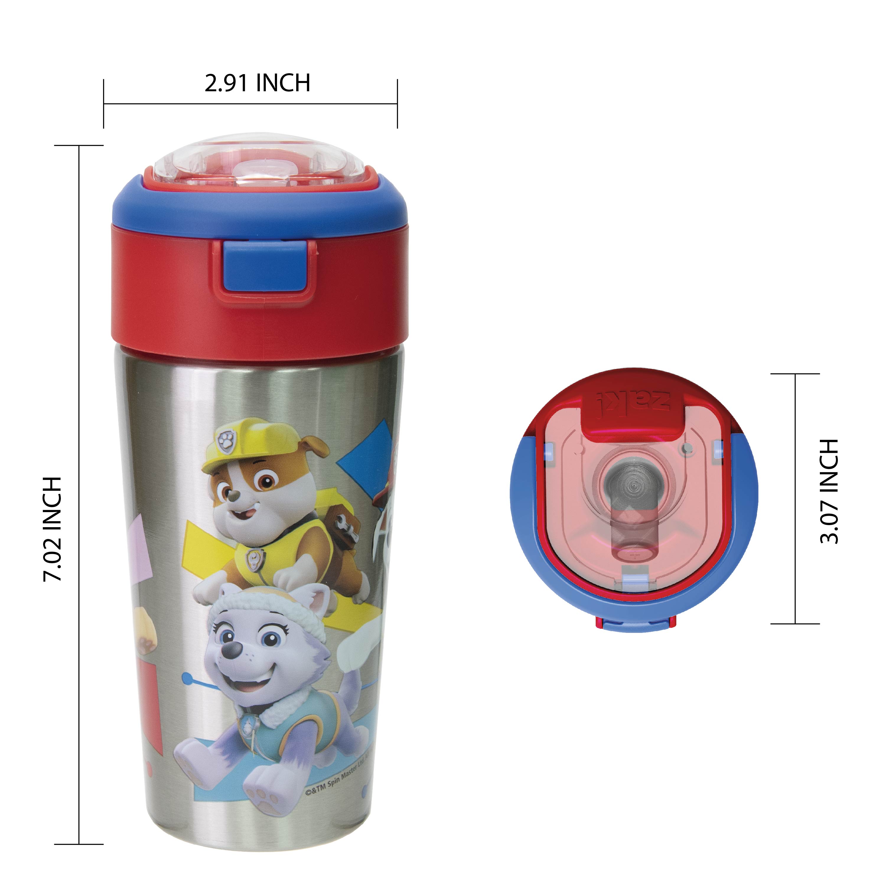 Paw Patrol 12 ounce Vacuum Insulated Reusable Stainless Steel Water Bottle, Skye, Rubble & Friends slideshow image 4