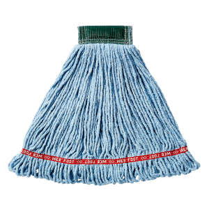 Rubbermaid Commercial, Web Foot®, Blend Looped-End Wet Mop Head with 5" Headband, 20 oz, Blue