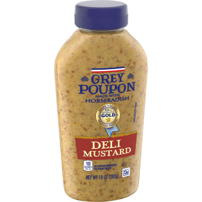 Grey Poupon Deli Mustard with Horseradish, 10 oz Bottle
