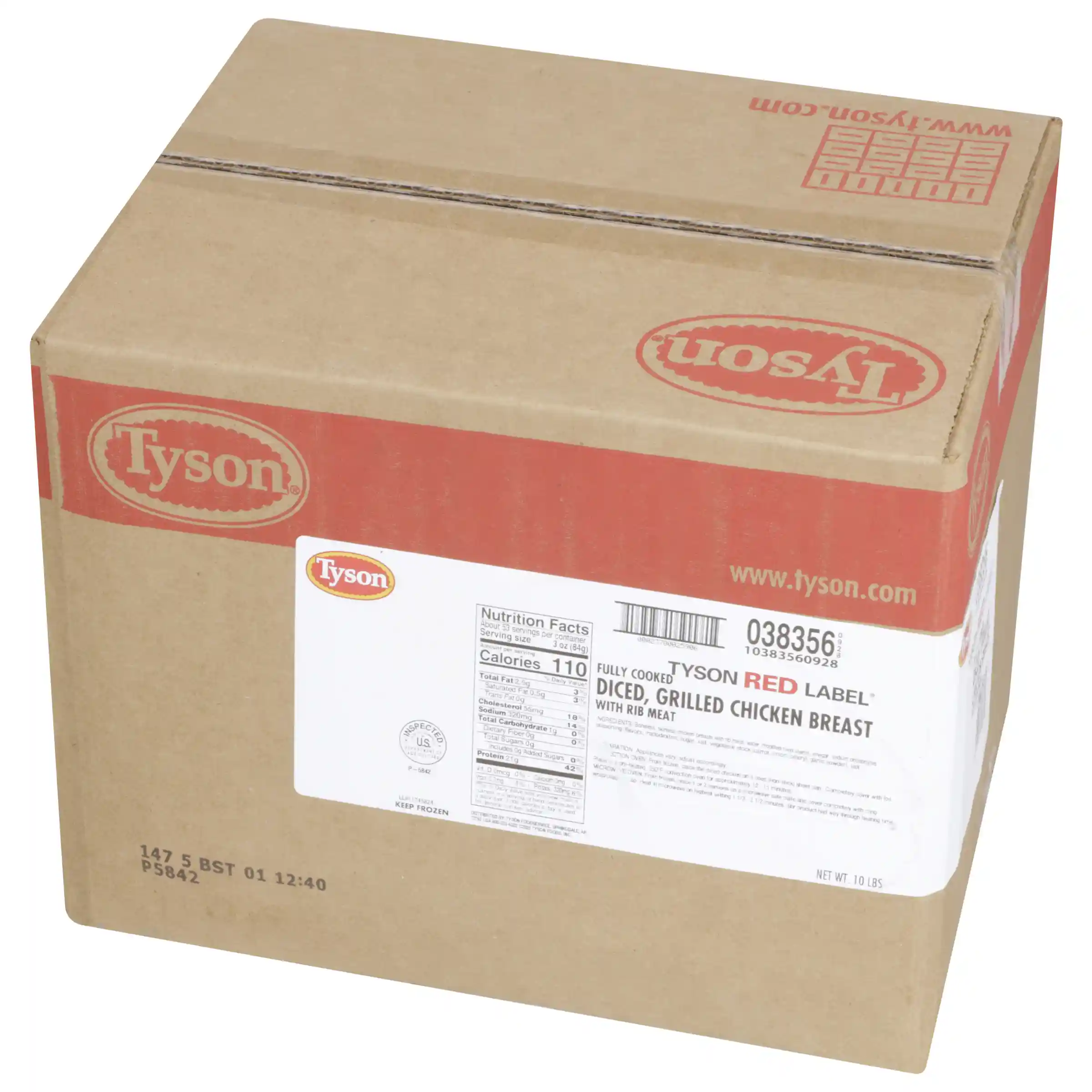 Tyson Red Label® Fully Cooked Unbreaded Grilled Diced Chicken Breast, 0.5"_image_5
