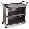 Rubbermaid Commercial, Xtra, Enclosed End Panels on 3 Sides, Utility Cart, Black