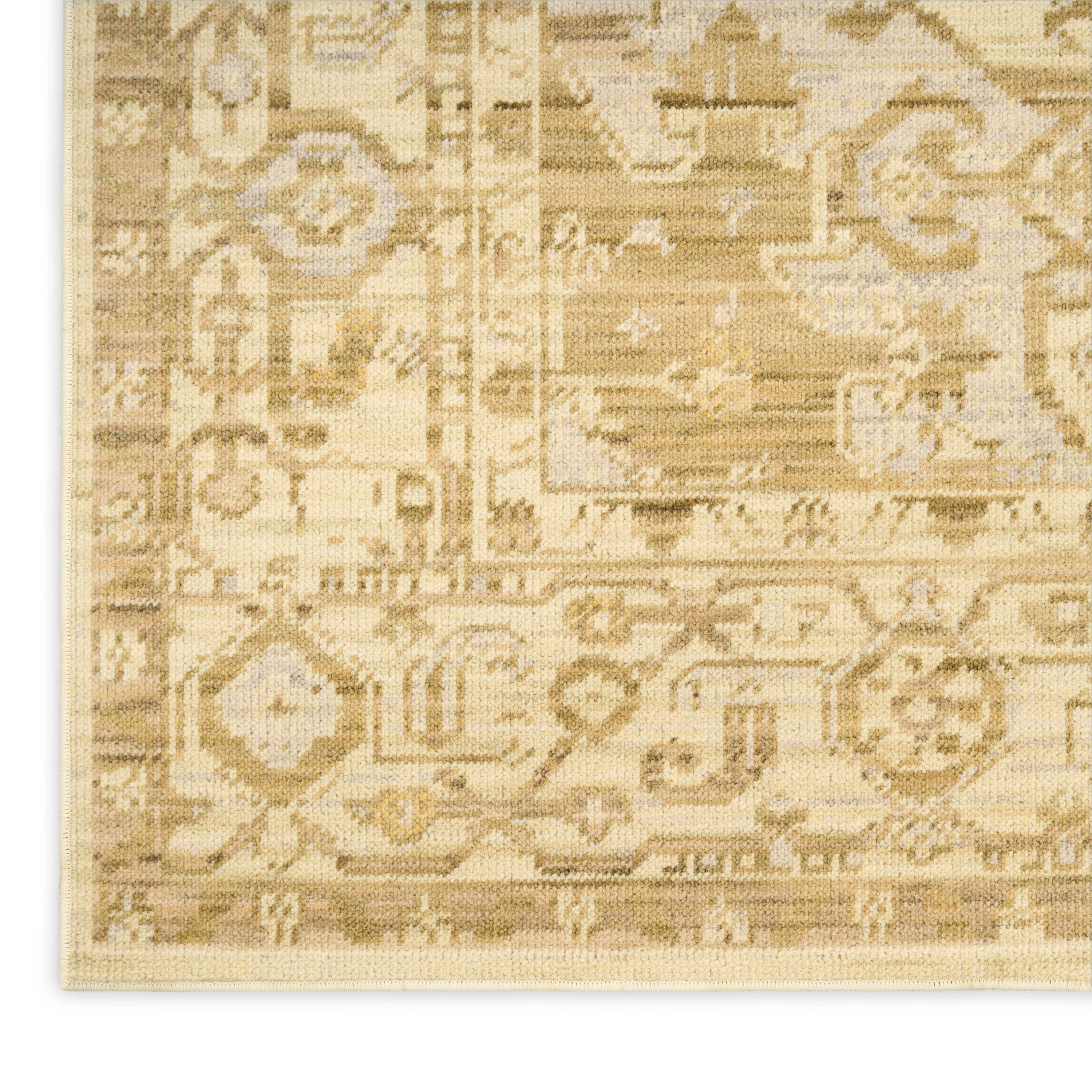 Nourison Antique Bloom 2'4" x 12' Beige Vintage Indoor Rug