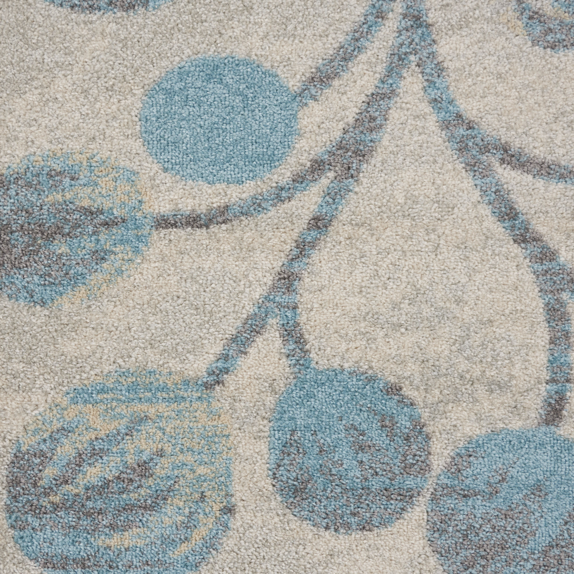Nourison Tranquil 8'10" x 11'10" Ivory/Turquoise Farmhouse Indoor Rug