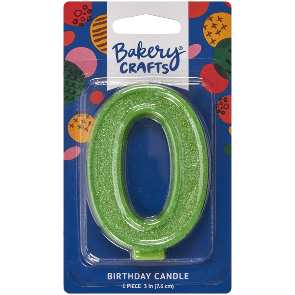 0 Glitter Numeral Candles