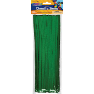 Jumbo Stems, Dark Green, 12" x 6 mm, 100 Pieces