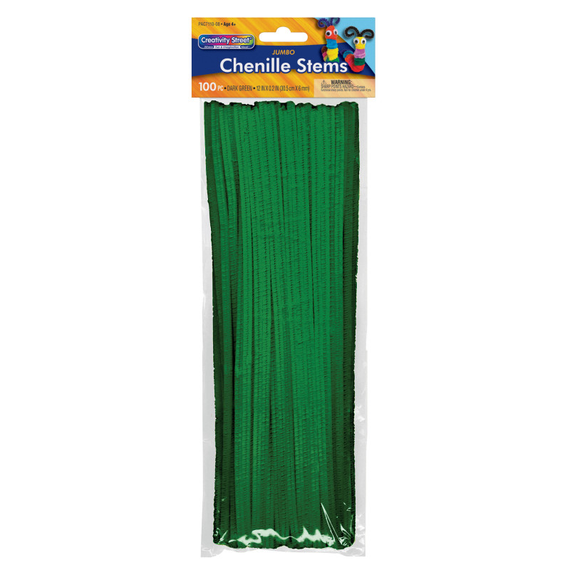 Jumbo Stems, Dark Green, 12" x 6 mm, 100 Pieces