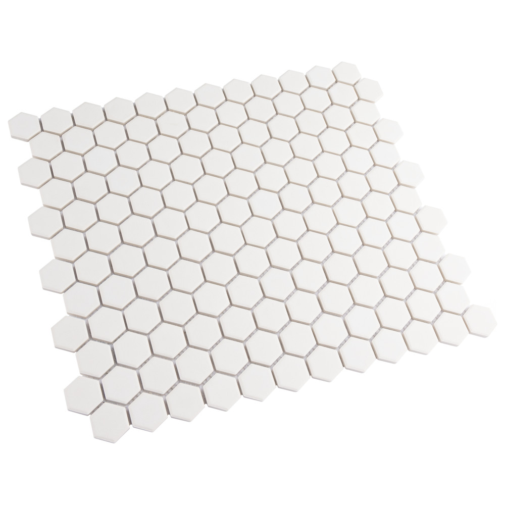 Gotham 1″ Hex White 10-1/4 in. x 11-7/8 in. Porcelain Mosaic Tile