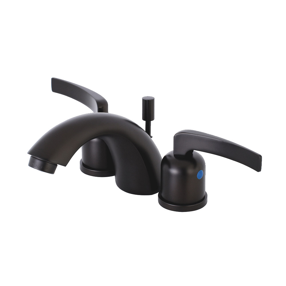 Two-Handle 3-Hole Deck Mount Mini-Widespread Bathroom Faucet with Pop-Up Drain, Oil Rubbed Bronze with 4 Finish Options