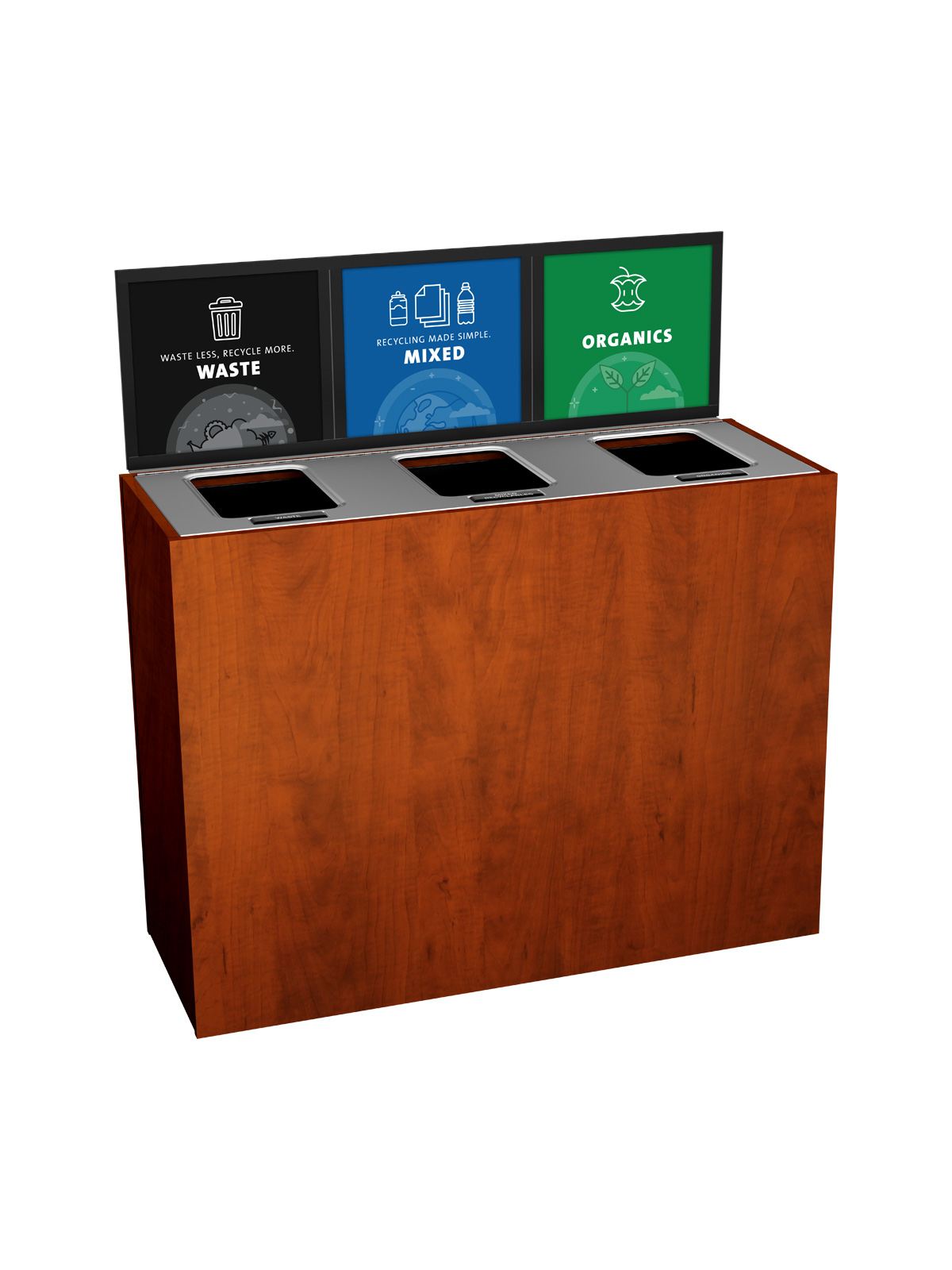 ARISTATA – Triple – Kit – Waste-Mixed Recyclables-Organics – Full-Full-Full – Midsummer Flame