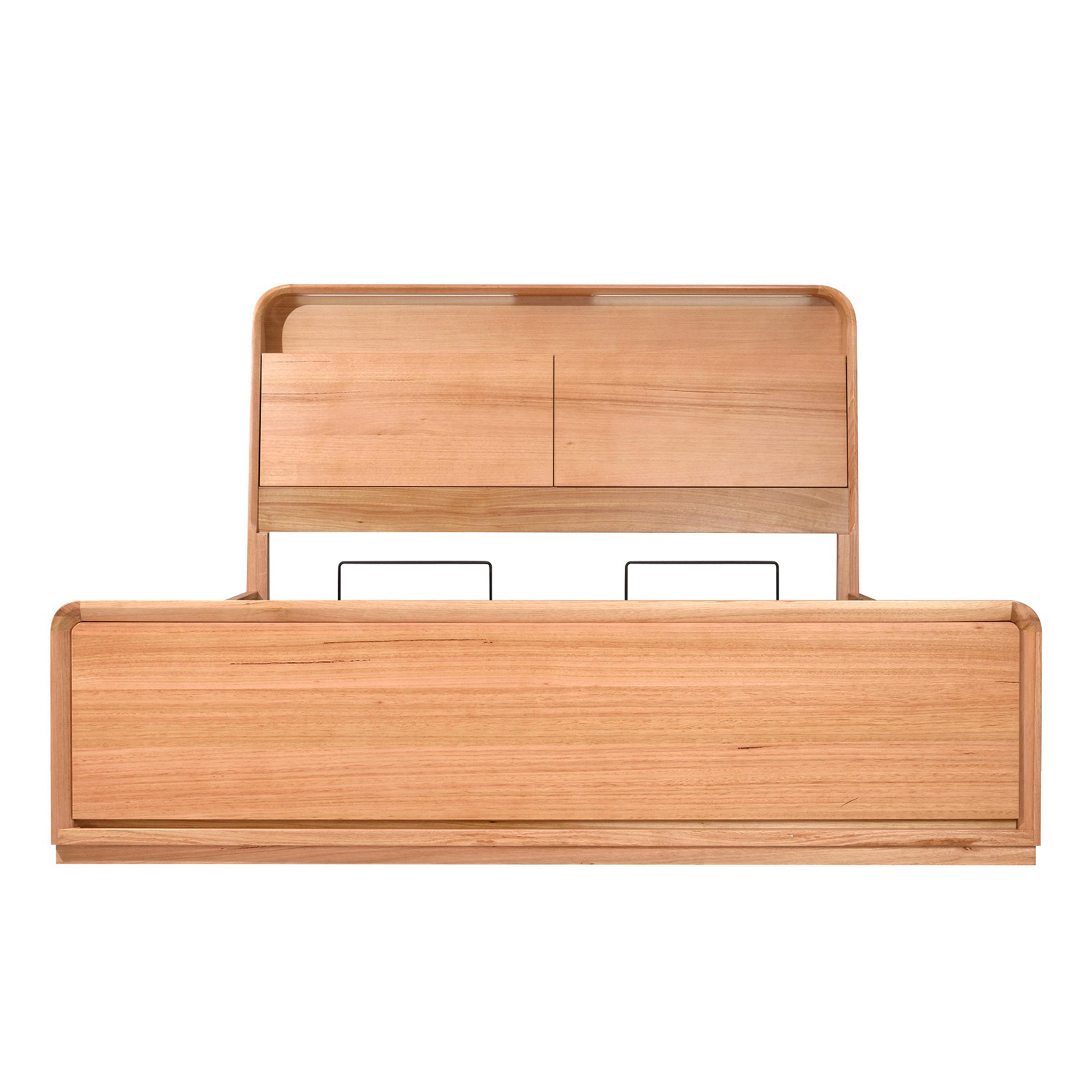 Product image of the  Valentine Bed Frame, W/ Bookend Headboard & Gas Lift Base, Natural from Forty Winks