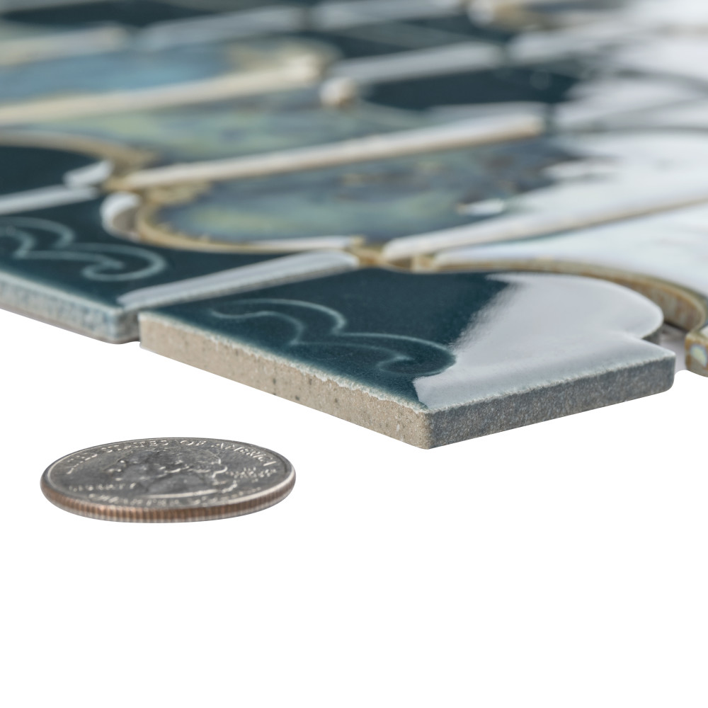 Montego Emerald 12 in. x 12-1/2 in. Porcelain Mosaic Tile