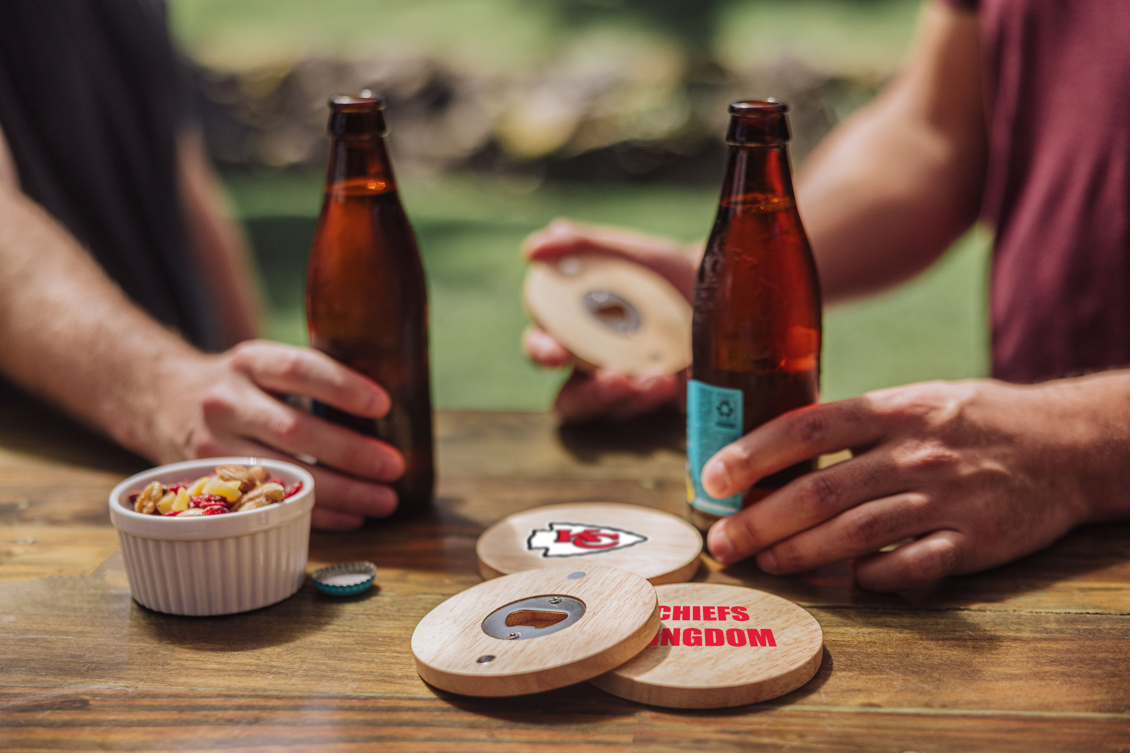 Kansas City Chiefs - Coasters with Bottle Openers Set of 4