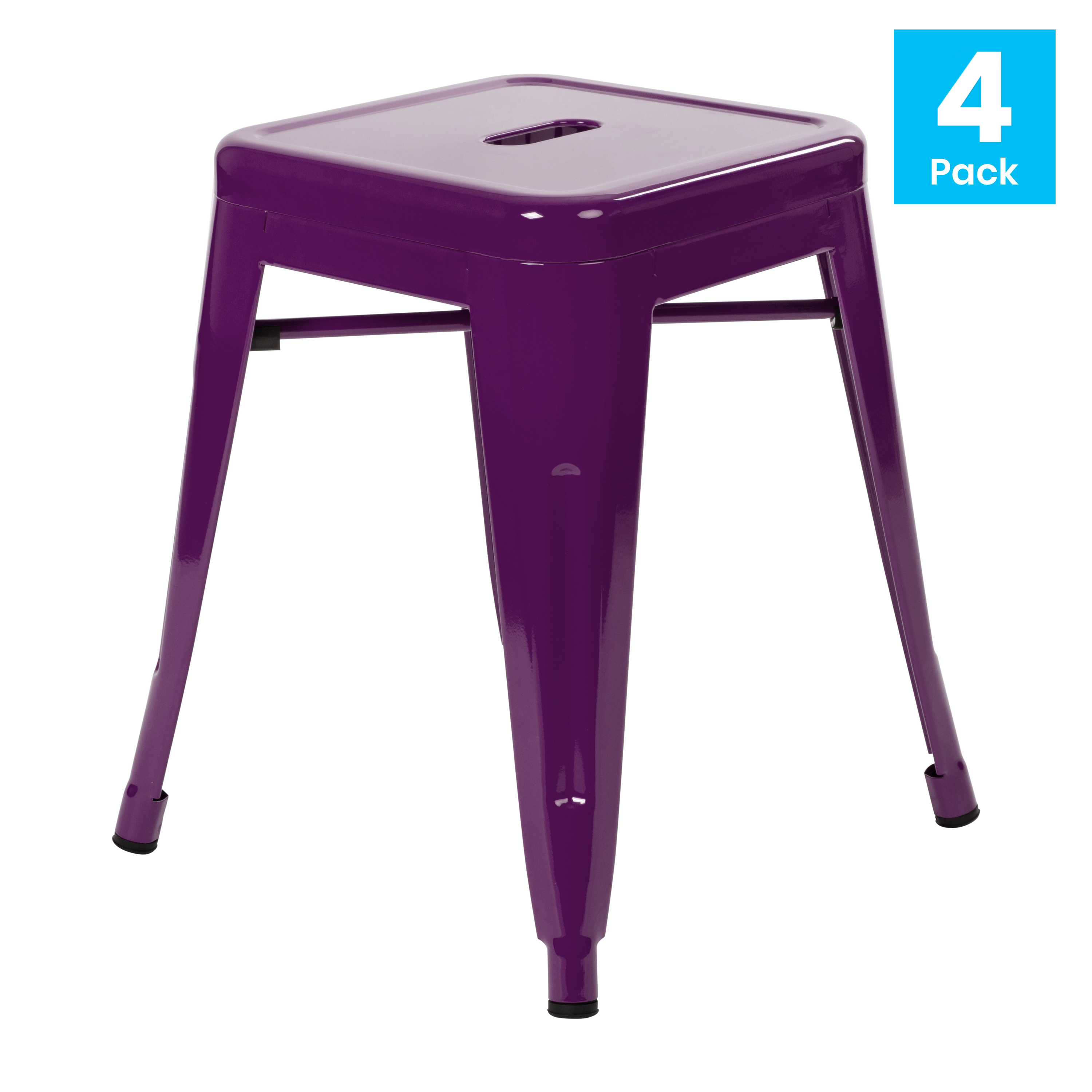 18" Table Height Stool, Stackable Backless Metal Indoor Dining Stool, Commerc... - Picture 25 of 114