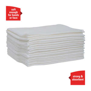 KIM05701, Kimberly Clark, WypAll Power Clean L40 Extra Absorbent, 1/4 Fold, 1 ply, 12.00"x12.25", Double Recreped (DRC), General Purpose Wipers, White