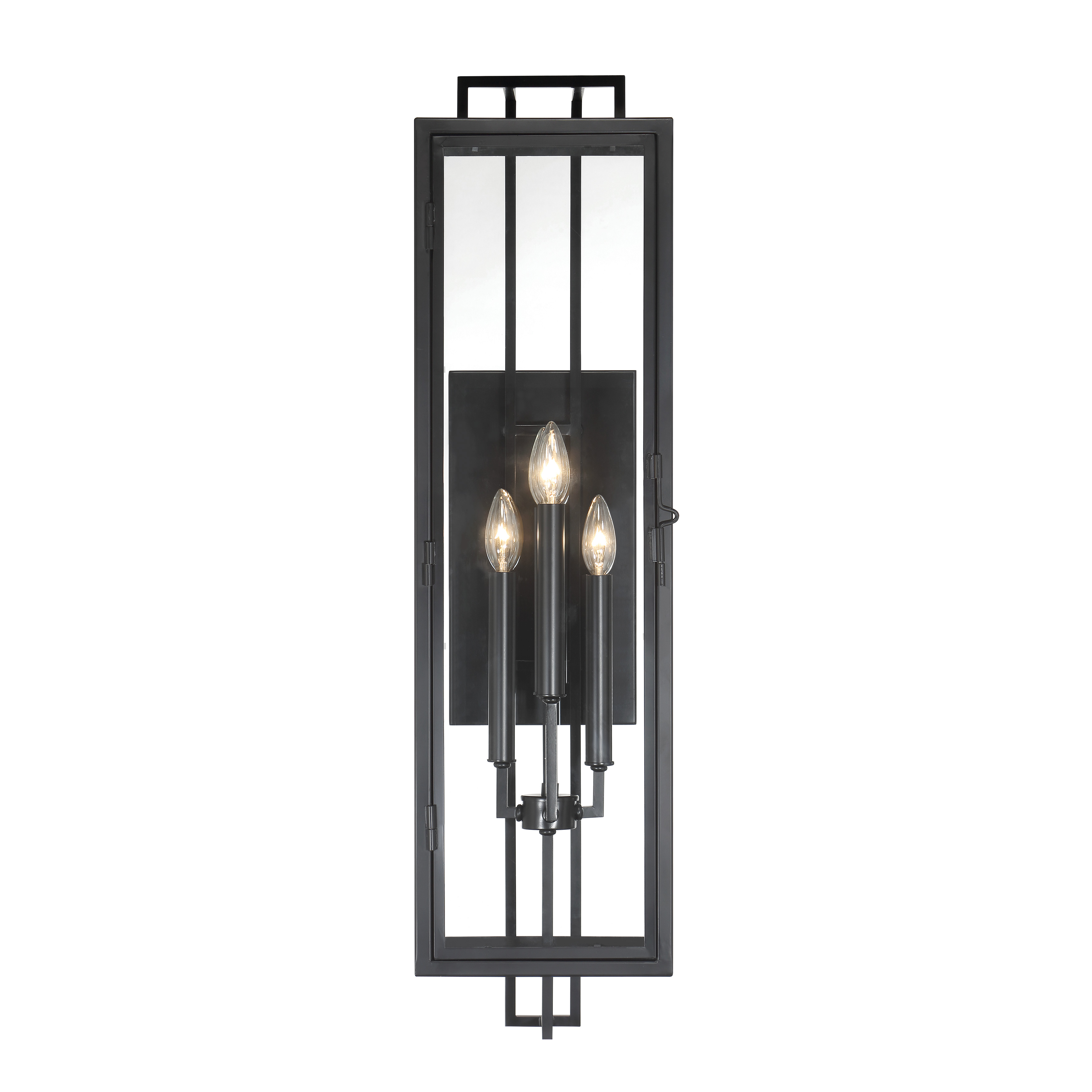 35" 4 Light Outdoor Wall Mount  in Coal Finish with Clear Glass - alternate view