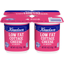 Knudsen On The Go Lowfat Cottage Cheese 2% Milkfat, 4 ct Pack, 4 oz Cups