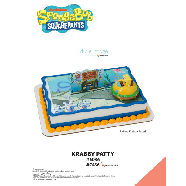 SpongeBob SquarePants Krabby Patty The Magic of Cakes® PhotoCake® Enhanced Background Page