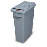 Rubbermaid Commercial, Slim Jim®, Confidential Document, 16 gal, Resin, Gray, Rectangle, Receptacle