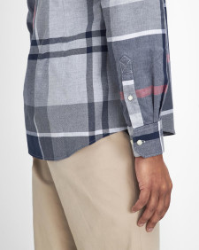 Dunoon Tailored Long-Sleeved Shirt Blue Granite