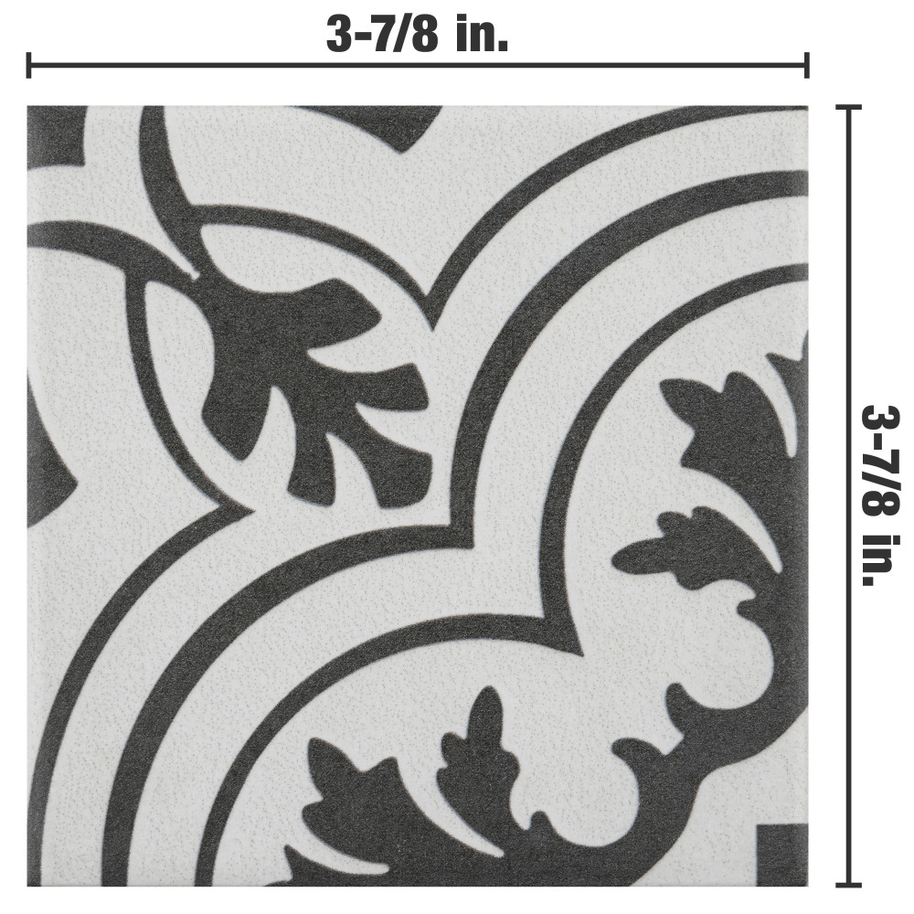 Twenties Mini Vintage 3-7/8 in. x 3-7/8 in. Ceramic Floor and Wall Tile