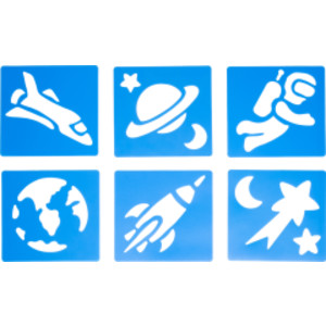 Space Stencils, Plastic, 6 Count