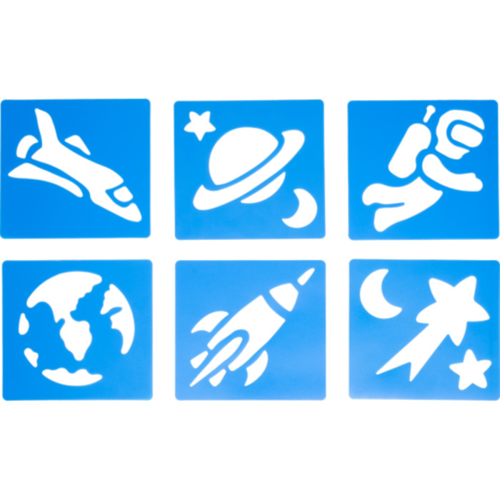 Space Stencils, Plastic, 6 Count